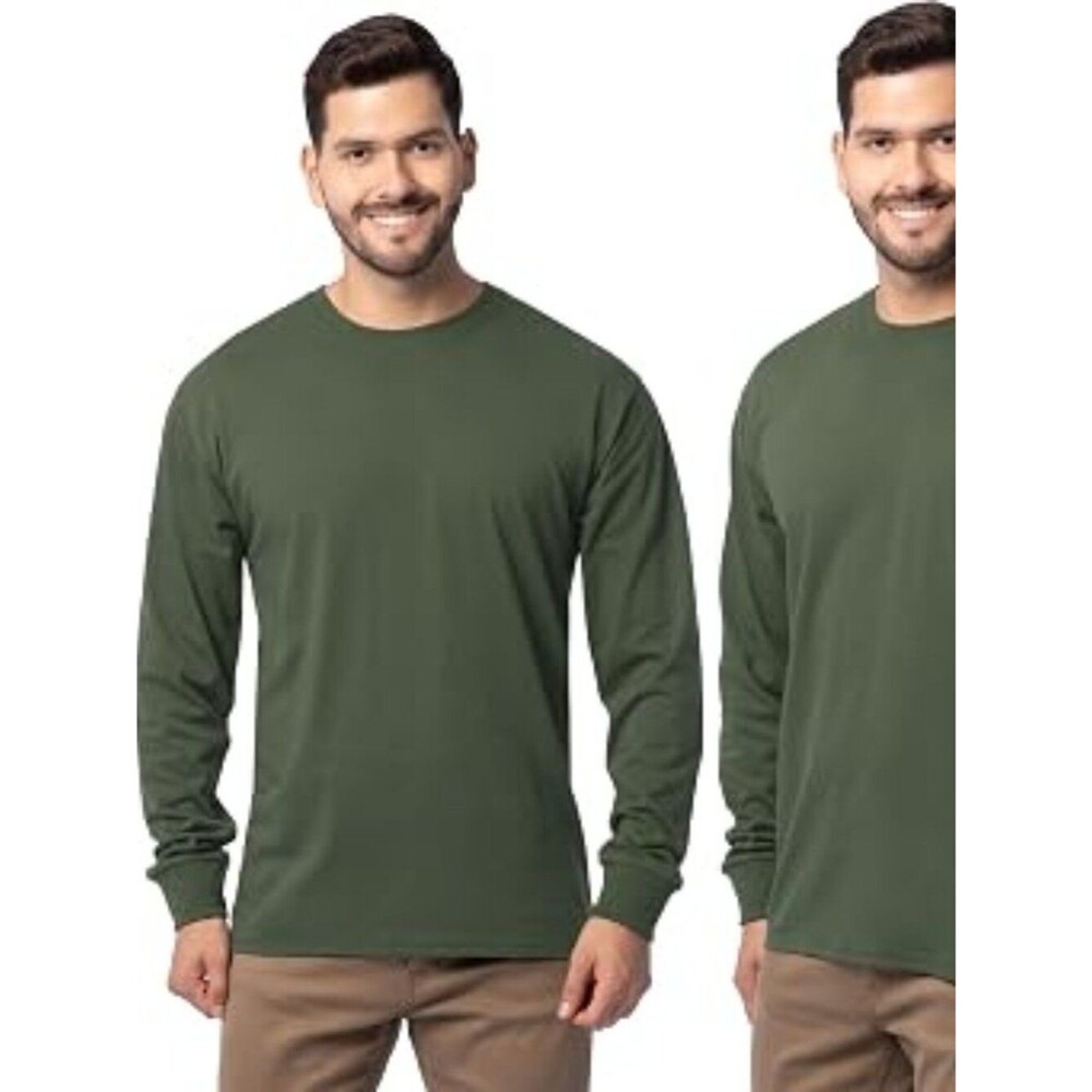 Fruit of the Loom Men's Eversoft Cotton Long Sleeve T-Shirts, 2 Pack 2XL